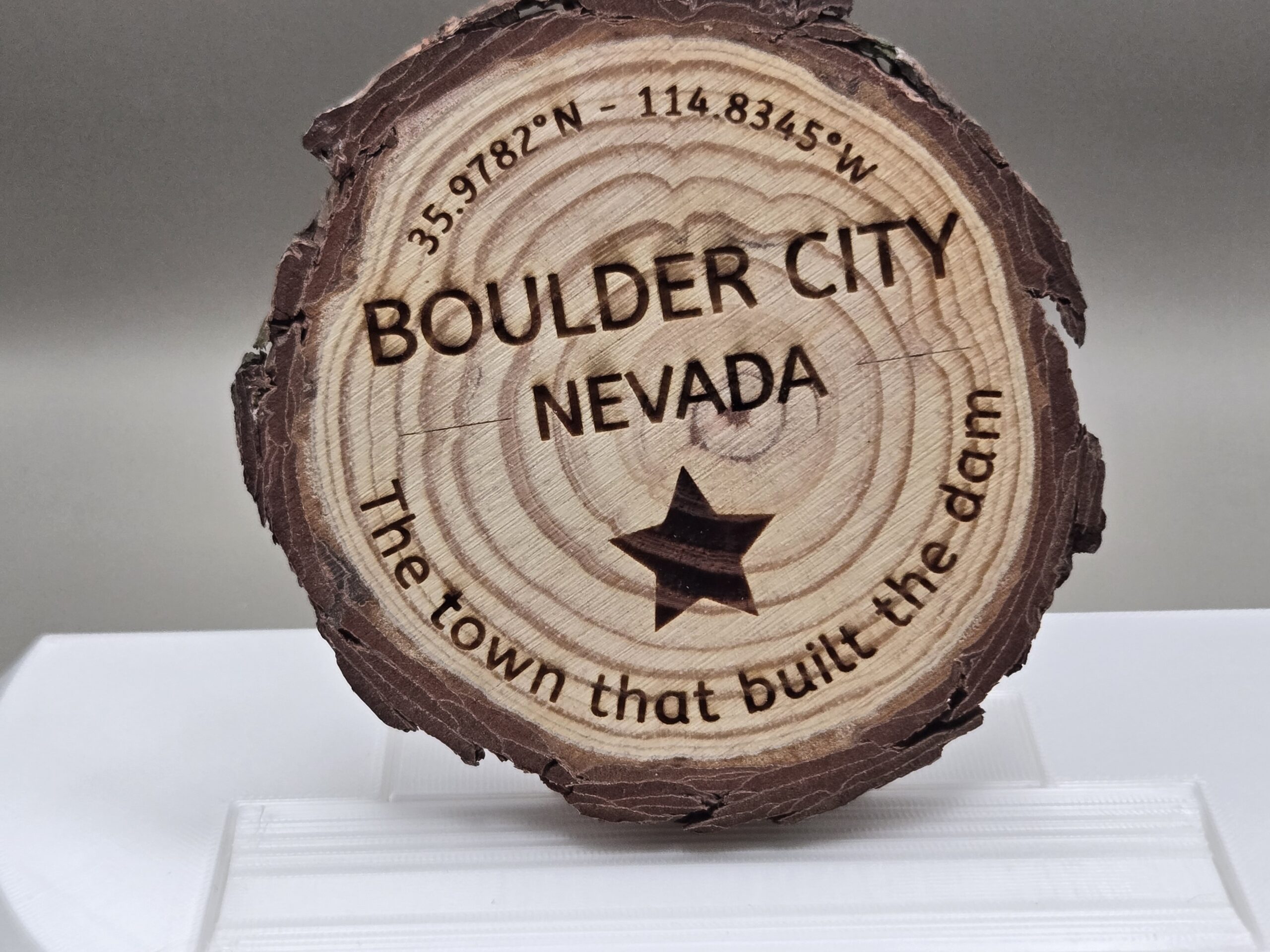 Boulder City Nevada Natural Wood Slice Ornament