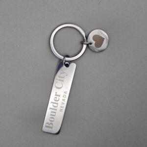 Boulder City Nevada Stainless Steel Keychain