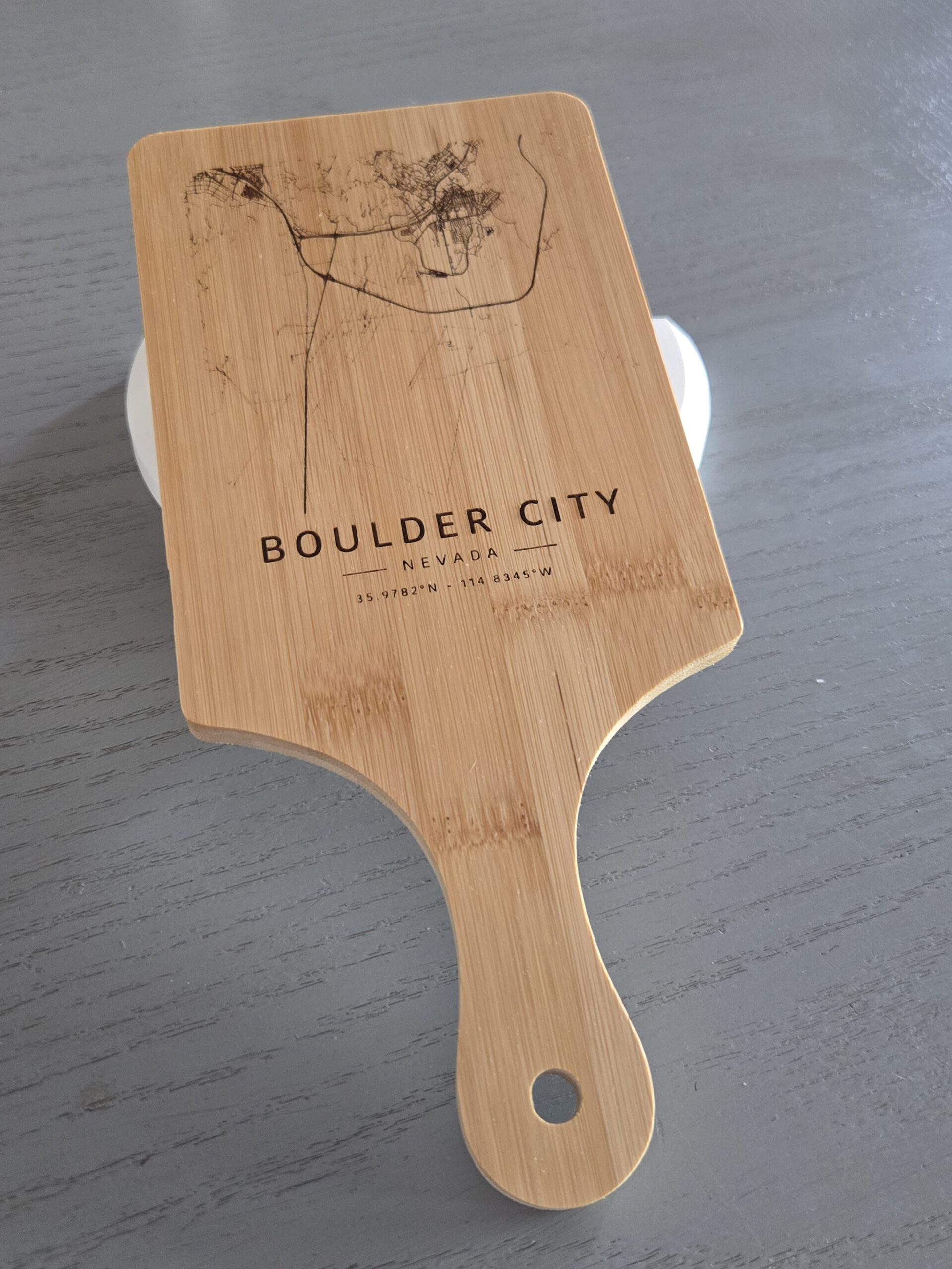 Boulder City Street Map Bamboo Serving Board