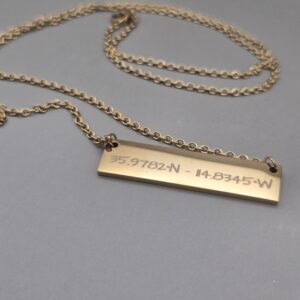 Boulder City Coordinates Bar Necklace – Gold Edition