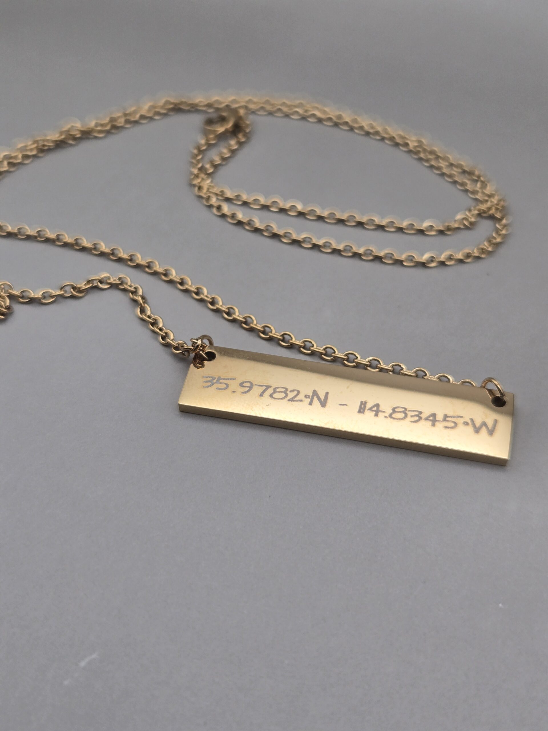Boulder City Coordinates Bar Necklace – Gold Edition