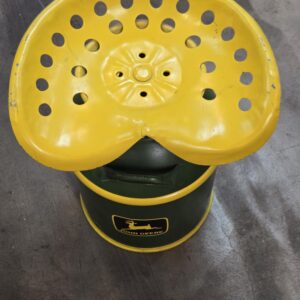 Vintage John Deere Tractor Seat Stool / Container – Green & Yellow Farm Decor