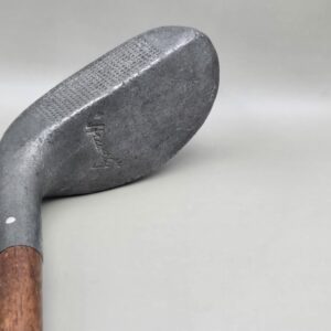 Antique Wood-Shafted Golf Iron – Early Vintage Golf Club with Textured Face